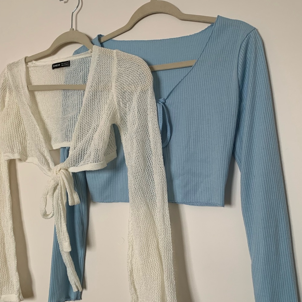 TWO FOR ONE BUNDLE- Blue and white tops